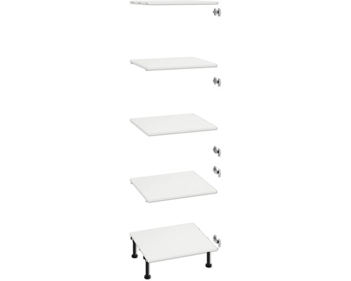 Nábytkový korpus s policami a nožičkami