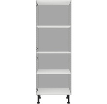 Otvorená vysoká skriňa so štyrmi policami a nožičkami