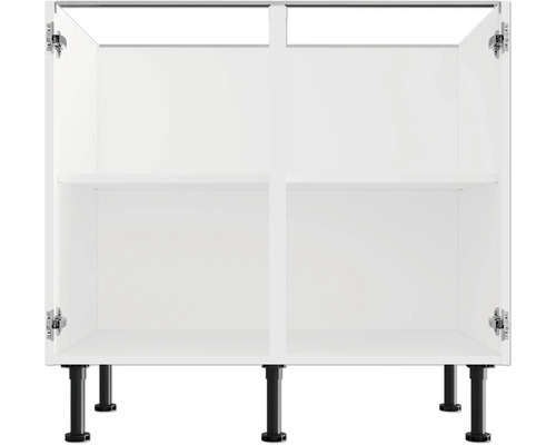 Spodná skrinka s dvomi otvorenými dvierkami a policou