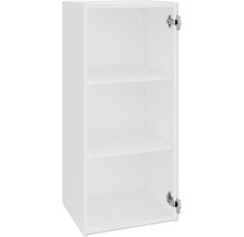 Biela závesná skrinka s tromi policami