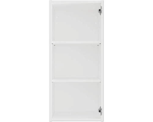 Otvorená biela závesná skrinka s dvoma policami