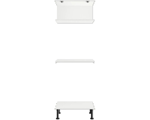 Súprava kúpeľňového nábytku pozostávajúca zo spodnej skrinky, umývadla a police