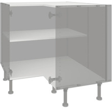 Rohová spodná skrinka s policami a nastaviteľnými nohami