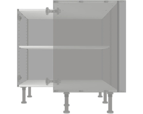Kuchynská skrinka s policami a nožičkami