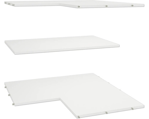 Tri biele police rôznych tvarov