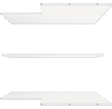 Tri biele nástenné police na uskladnenie