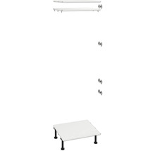 Police s konzolami a stolovou podnožou pre regálový systém