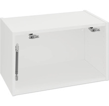 Biela závesná skrinka s vnútorným kovaním