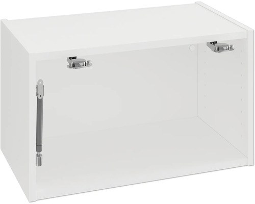 Biela závesná skrinka s vnútorným kovaním