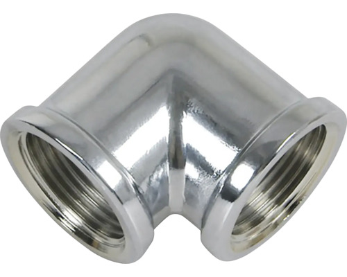 Koleno 90 2x vnútorný závit 1"x1" chróm Rohový diel z kovu s vnútorným závitom