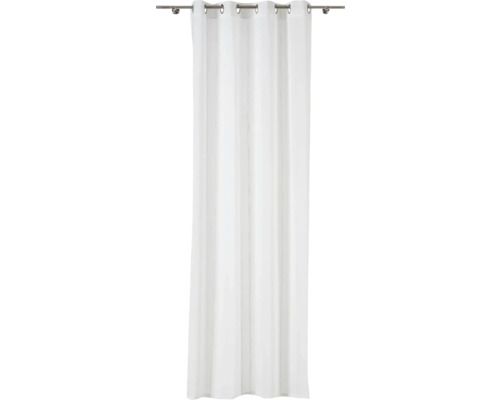 Záves s okami Elena biela 140x245cm Biely záves s krúžkami na záclonovej tyči