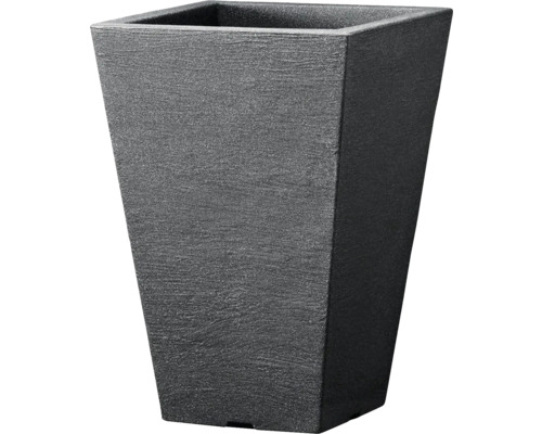 Kvetináč Capri plastový Ø 24 x 35 cm antracitový Sivý, štvorcový kvetináč