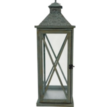 Dekoratívna lampa z dreva a skla s krížovým vzorom.