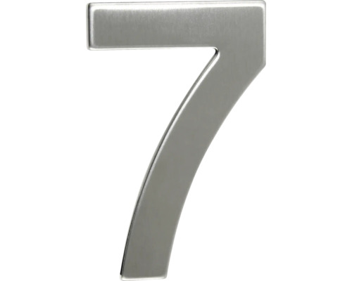 Nerezové číslo 7 v plochom „2D“ prevedení RN.95L.7.N Číslo domu 7 z kovu
