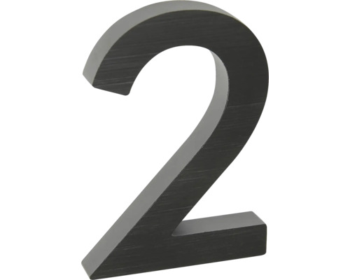 Hliníkové číslo 2 v „3D“ prevedení RN.100LV.2.AL.CE Číslo domu 2