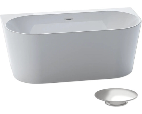 Voľne stojaca vaňa s ochranou proti pretečeniu a vypúšťacou súpravou