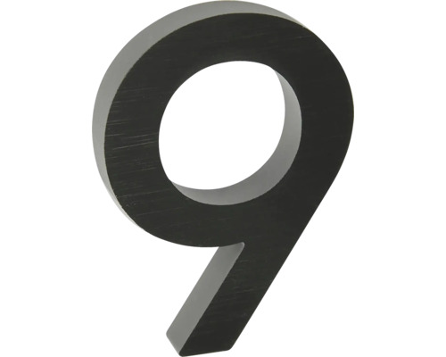 Hliníkové číslo 9 v „3D“ prevedení RN.100LV.9.AL.CE Číslo domu 9 z kovu