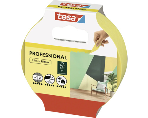 Tesa Professional maliarska krepová páska, 25 m x 25 mm, balenie