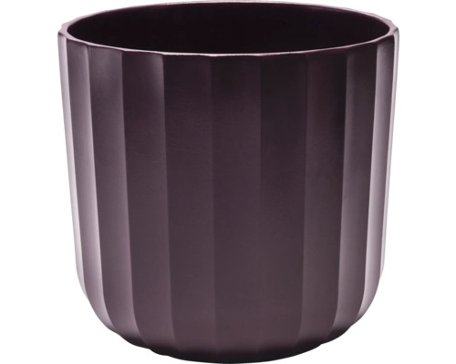 Keramický obal na kvetináč Alma Ø 7 x 6,5 cm tmavo fialový Kvetináč s rebrovaným povrchom