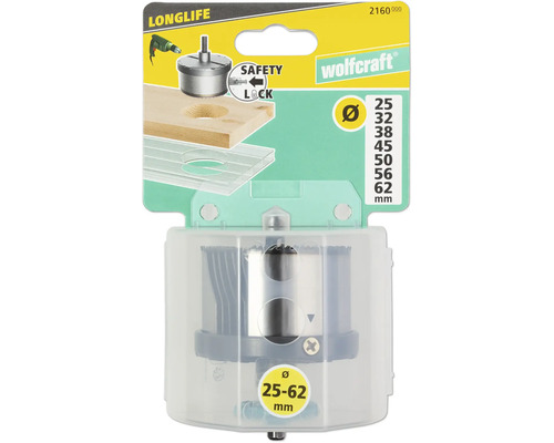 Wolfcraft dierovacia píla s rôznymi veľkosťami v súprave