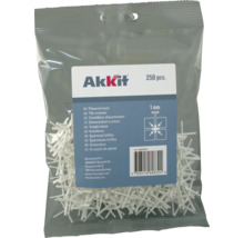 Akkit dištančné krížiky, 1 mm, 250 kusov, vrecúško