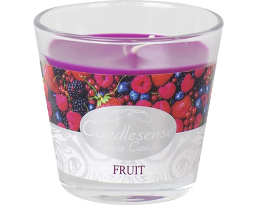 Vonná sviečka v pohári s ovocnou vôňou