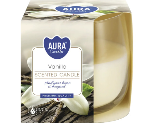 Aura Vanilla voňavá sviečka v skle