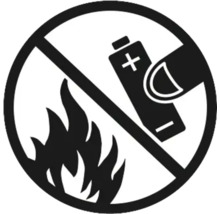 Symbol: Nevhadzujte batérie do ohňa
