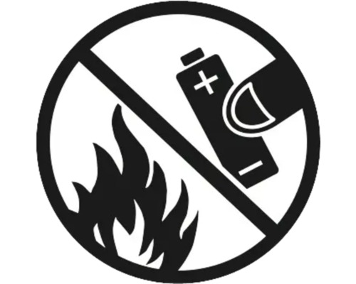 Symbol: Nevhadzujte batérie do ohňa