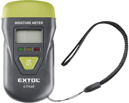 Vlhkomer EXTOL 417440 na meranie vlhkosti dreva, omietky a podobných materiálov Vlhkomer na meranie obsahu vlhkosti materiálov