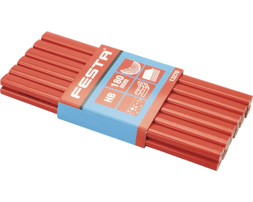 Ceruzka tesárska FESTA 180 mm HB Balenie tesárskych ceruziek značky Festa, HB, dĺžka 180 mm