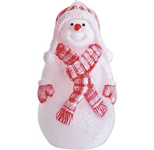 Dekoratívny snehuliak s čiapkou a šálom