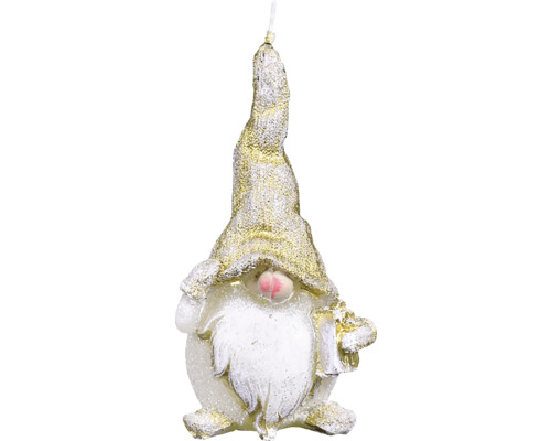 Sviečka ŠKRIATOK NEW vianočná 8x15cm Vianočný trpaslík na zavesenie s bradou a čiapkou