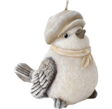 Dekoratívna figúrka vtáka s baretom a šálom