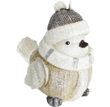 Dekoratívny vtáčik s čiapkou a šálom ako vianočná ozdoba