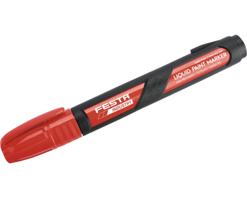 Značkovač permanentný červený FESTA Festa Industry lakový popisovač s okrúhlym hrotom, šírka stopy 2,5 mm