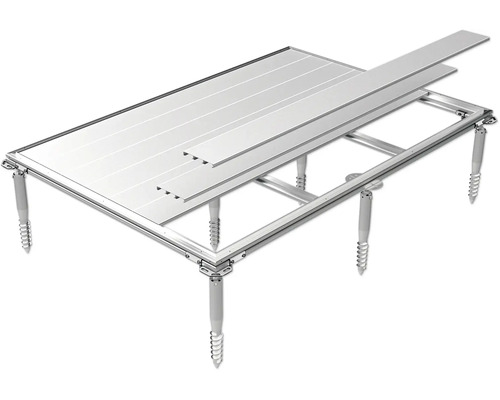 Kovový stôl so skrutkovacími nohami a odnímateľnými panelmi