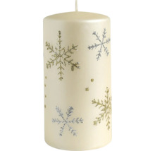 Dekoratívna stĺpová sviečka so vzorom snehových vločiek