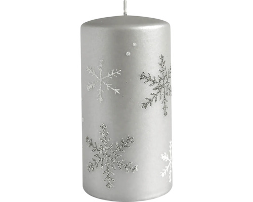 Sviečka FROST VALEC vianočná 7x14cm Sviečka so vzorom snehových vločiek