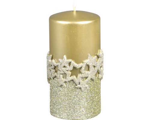 Sviečka ICE STAR VALEC vianočná 7x14cm Dekoratívna stĺpová sviečka s motívmi hviezd