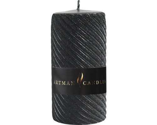 Čierna špirálová sviečka s logom Artman Candles