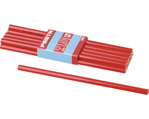 Ceruzka na sklo, keramiku červená Tesárske ceruzky Festa, 175 mm, balenie viacerých kusov