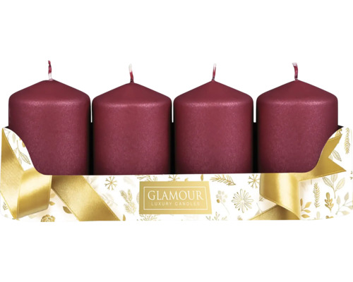 Štyri stĺpové sviečky v balení