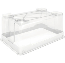 Priehľadný plastový úložný box s vekom