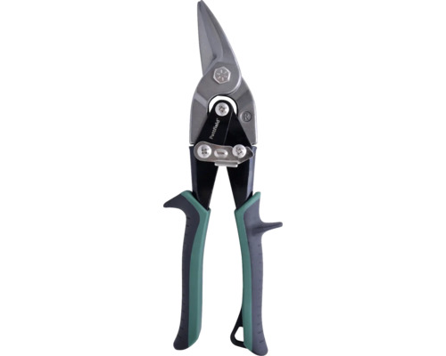 Nožnice na plech s tvarovanými rukoväťami pre lepší úchop.