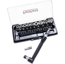 Sada nástrčných kľúčov s nadstavcami a skrutkovacími bitmi v plastovom boxe