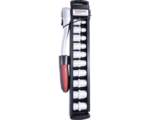 Sada nástrčných kľúčov Pattfield 12.7 mm s račňou a rôznymi nástrčnými kľúčmi