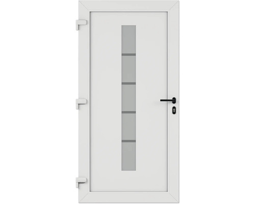 Biele dvere so sklenenou výplňou