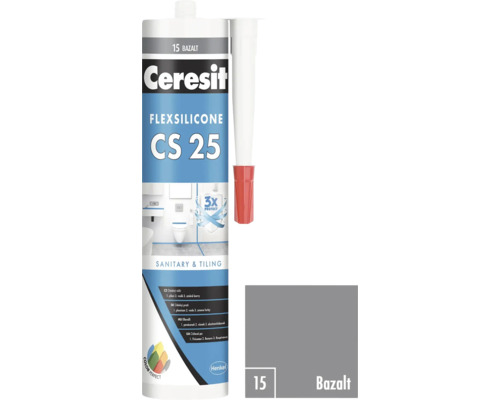 Ceresit Flexsilicone CS 25 sanitárny a obkladový silikón, odtieň basalt