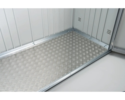 Podlahová doska zo slzičkového plechu pre záhradný domček